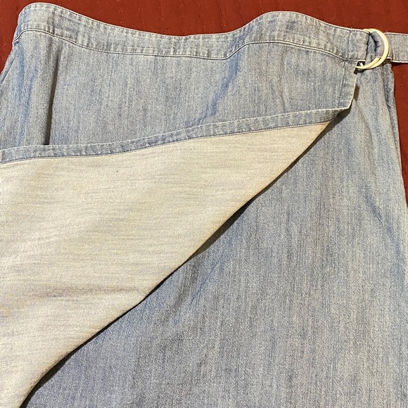 J.Jill Classic Blue Denim Wrap Skirt Large - Picture 4 of 7